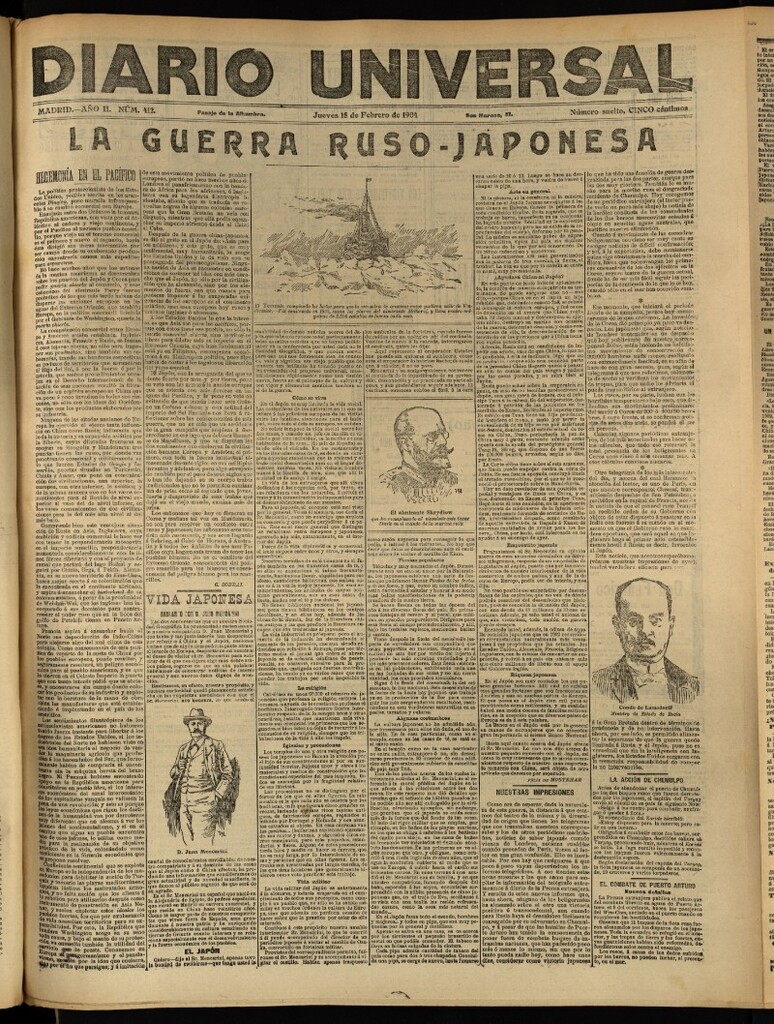 Miniatura de Diario Universal del 18 de febrero de 1904, edición de tarde