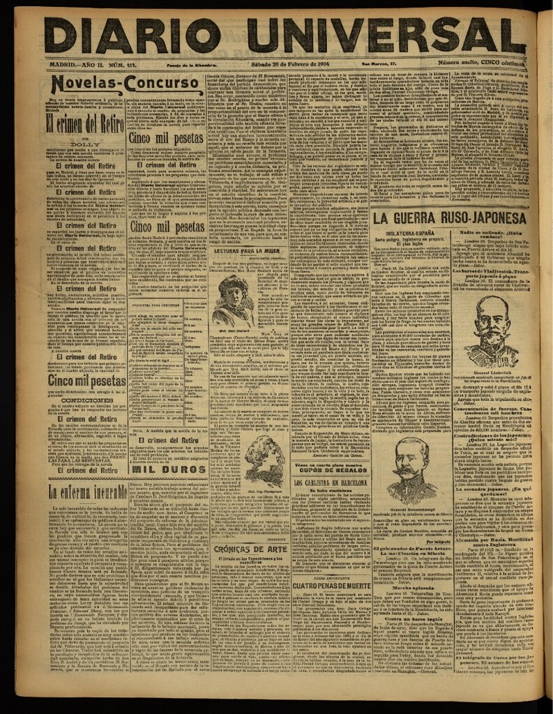 Miniatura de Diario Universal del 20 de febrero de 1904, edición de noche