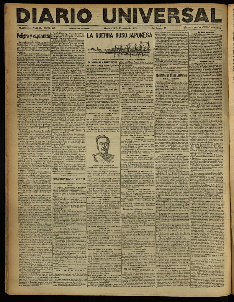 Miniatura de Diario Universal del 23 de febrero de 1904, edición de noche