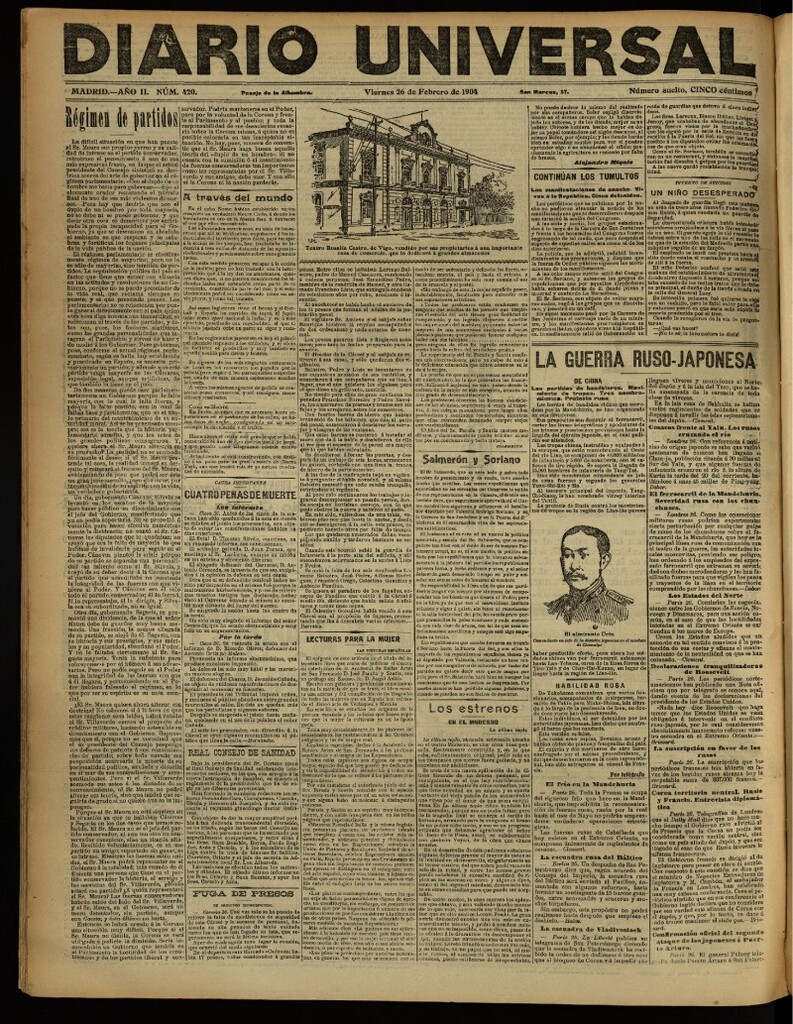 Miniatura de Diario Universal del 26 de febrero de 1904, edición de noche