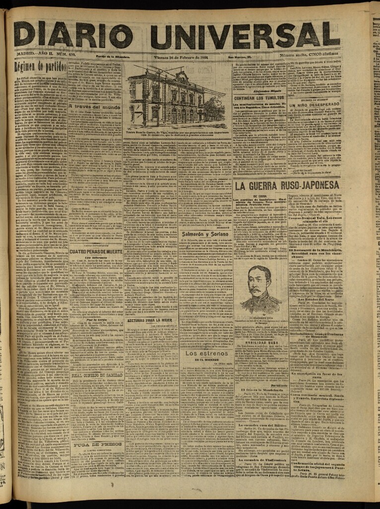 Miniatura de Diario Universal del 26 de febrero de 1904, edición de tarde