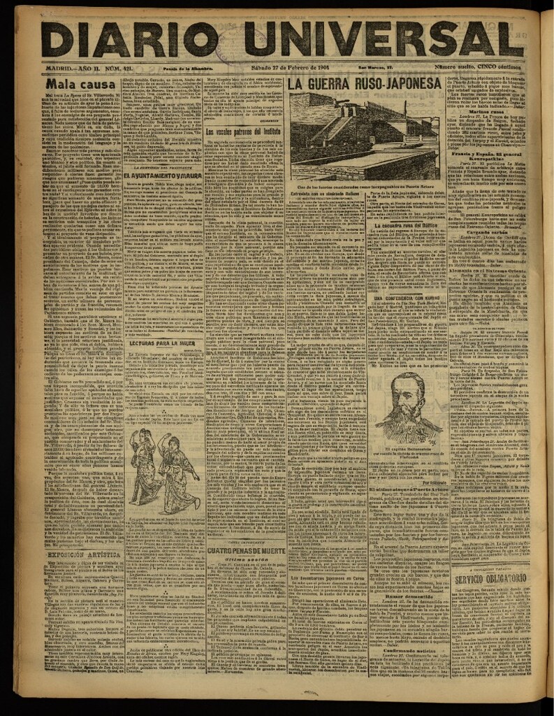 Miniatura de Diario Universal del 27 de febrero de 1904, edición de noche