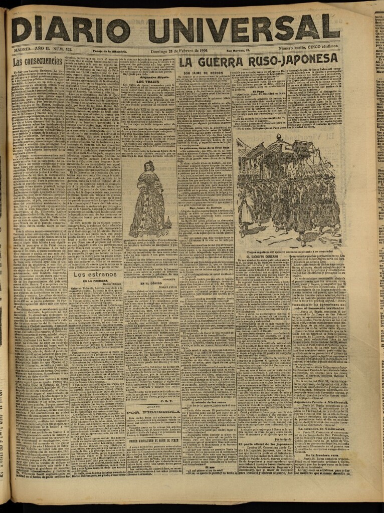 Miniatura de Diario Universal del 28 de febrero de 1904, edición de tarde
