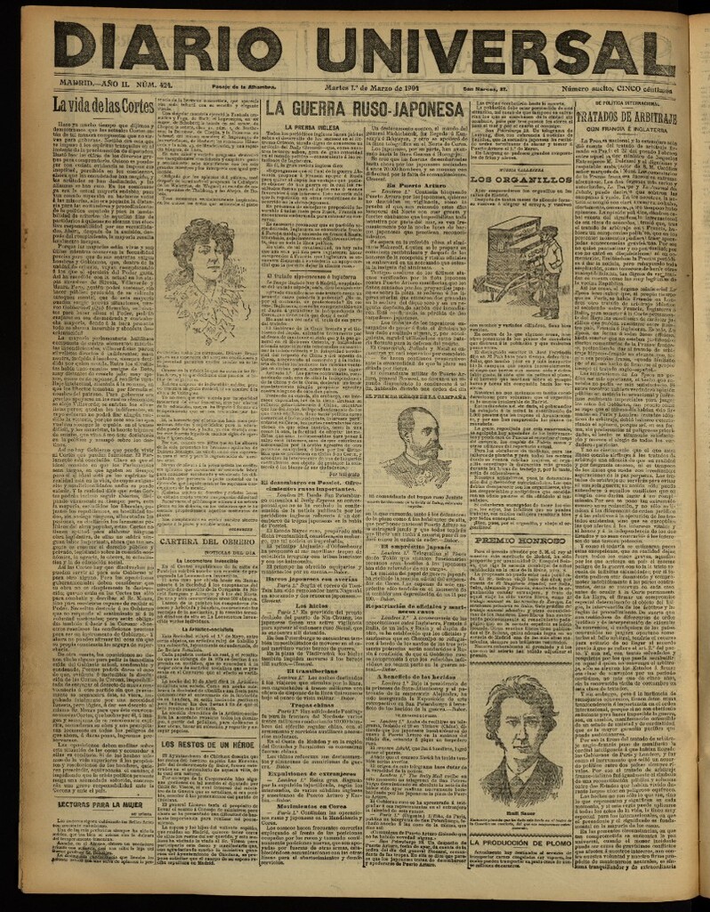 Miniatura de Diario Universal del 1 de marzo de 1904, edición de noche