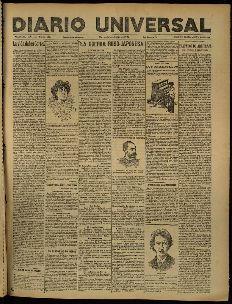 Miniatura de Diario Universal del 1 de marzo de 1904, edición de tarde