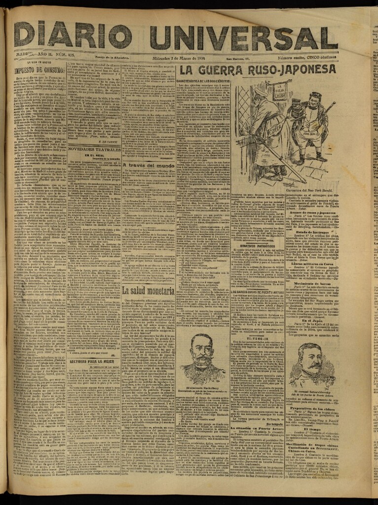 Miniatura de Diario Universal del 2 de marzo de 1904, edición de tarde
