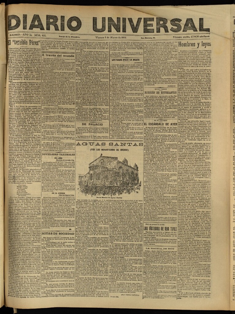 Miniatura de Diario Universal del 4 de marzo de 1904, edición de tarde