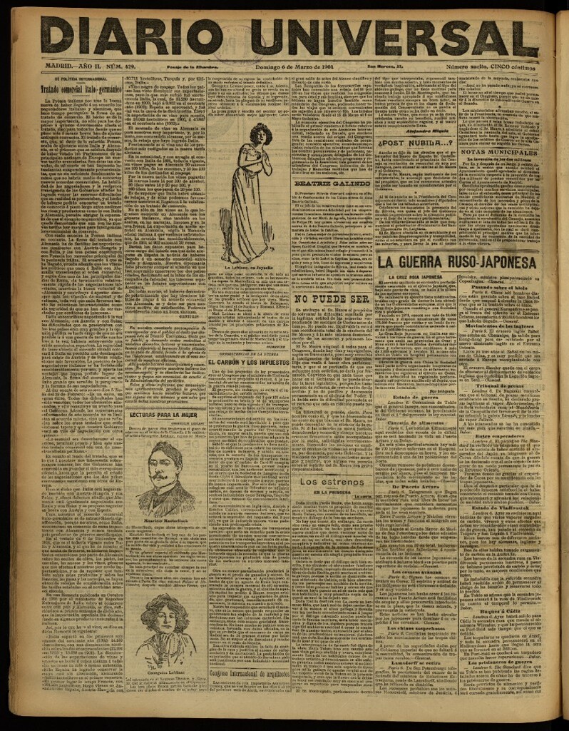 Miniatura de Diario Universal del 6 de marzo de 1904, edición de noche