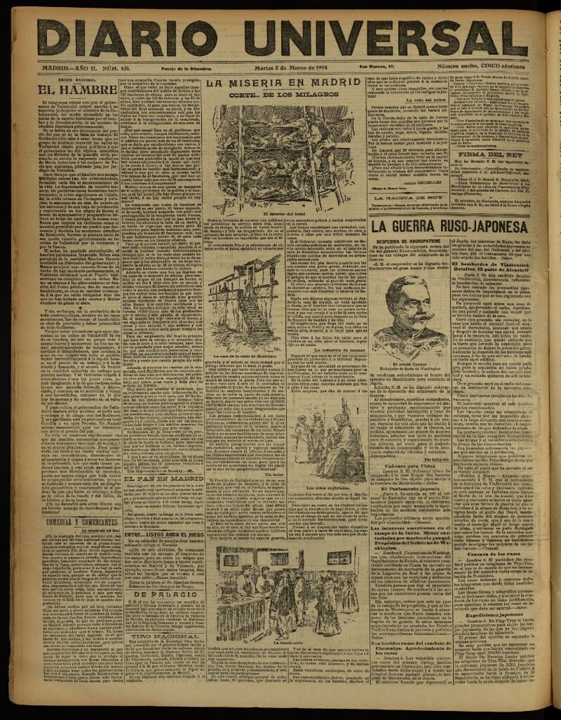 Miniatura de Diario Universal del 8 de marzo de 1904, edición de noche
