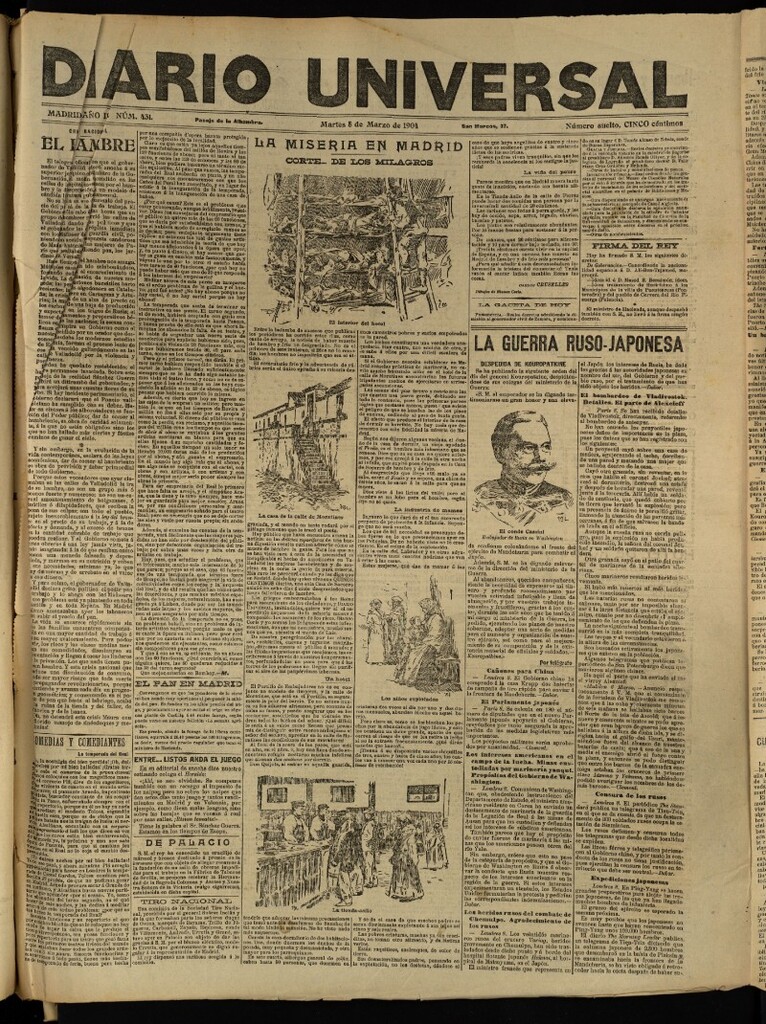 Miniatura de Diario Universal del 8 de marzo de 1904, edición de tarde