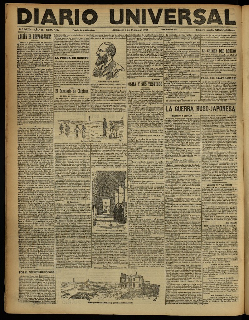 Miniatura de Diario Universal del 9 de marzo de 1904, edición de noche