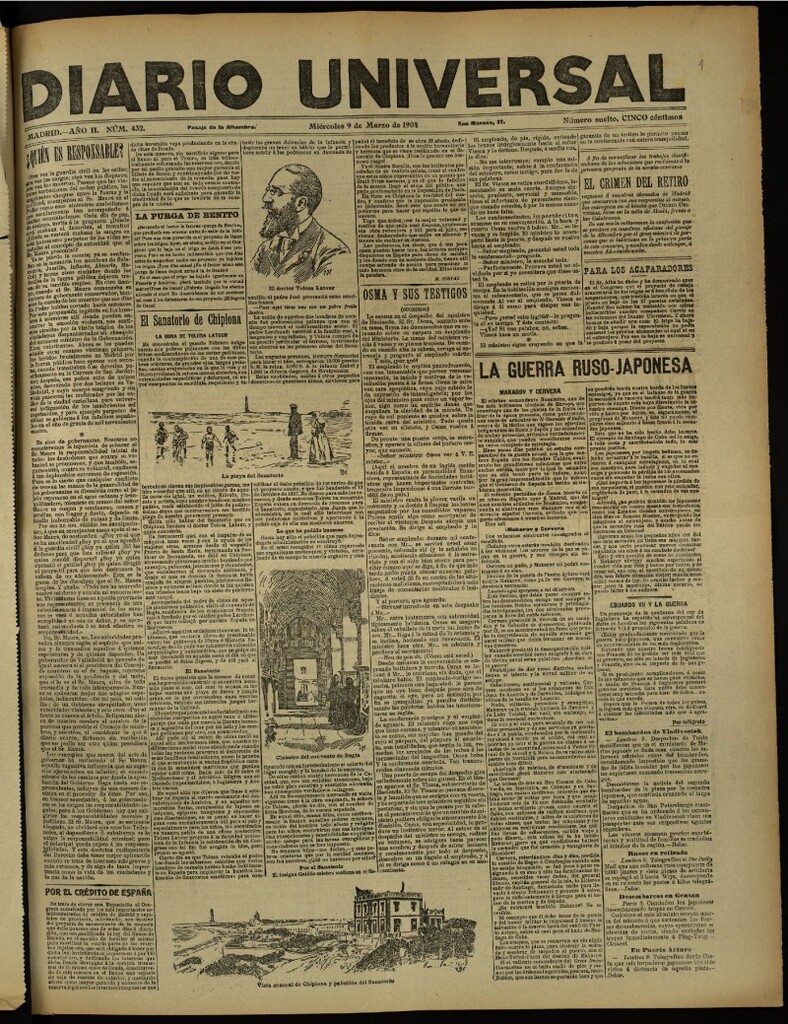 Miniatura de Diario Universal del 9 de marzo de 1904, edición de tarde
