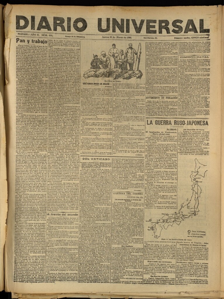 Miniatura de Diario Universal del 10 de marzo de 1904, edición de tarde