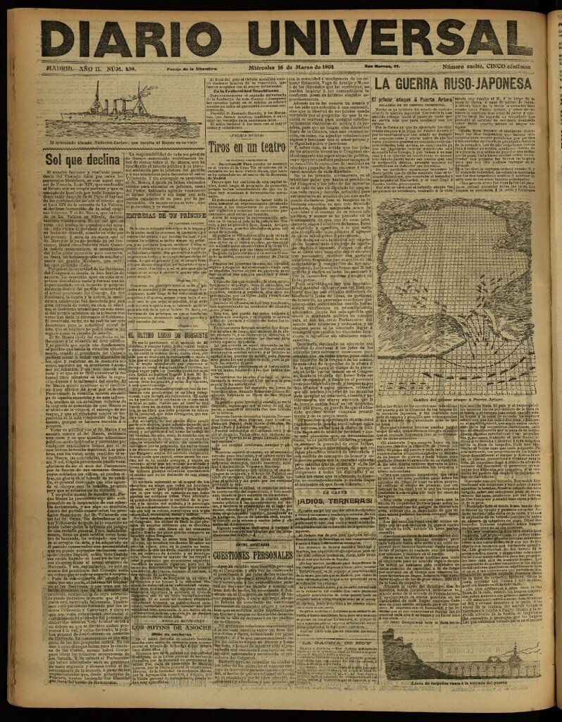 Miniatura de Diario Universal del 16 de marzo de 1904, edición de noche