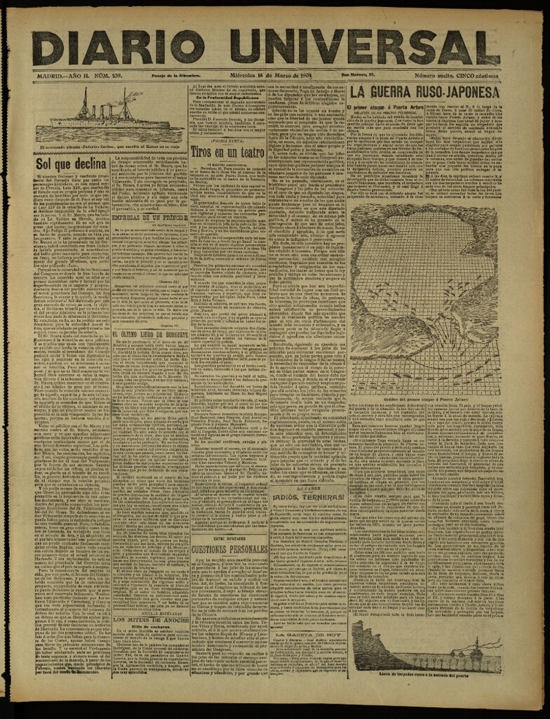 Miniatura de Diario Universal del 16 de marzo de 1904, edición de tarde