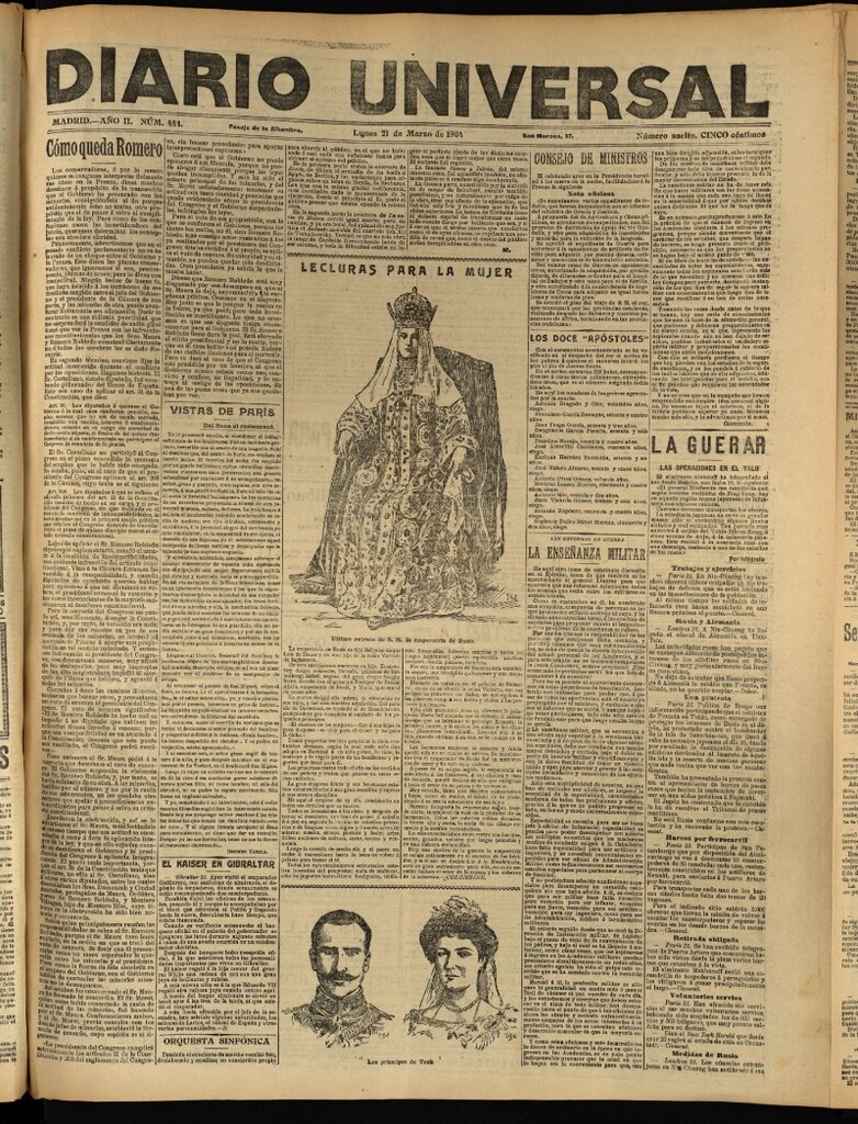 Miniatura de Diario Universal del 21 de marzo de 1904, edición de tarde
