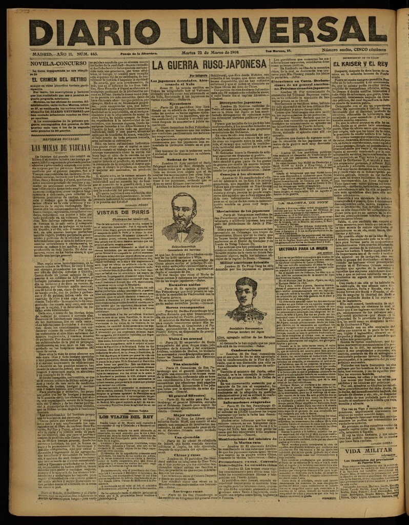 Miniatura de Diario Universal del 22 de marzo de 1904, edición de noche