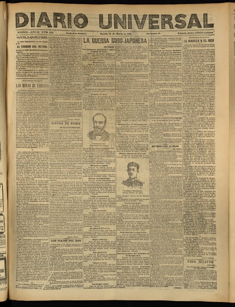 Miniatura de Diario Universal del 22 de marzo de 1904, edición de tarde