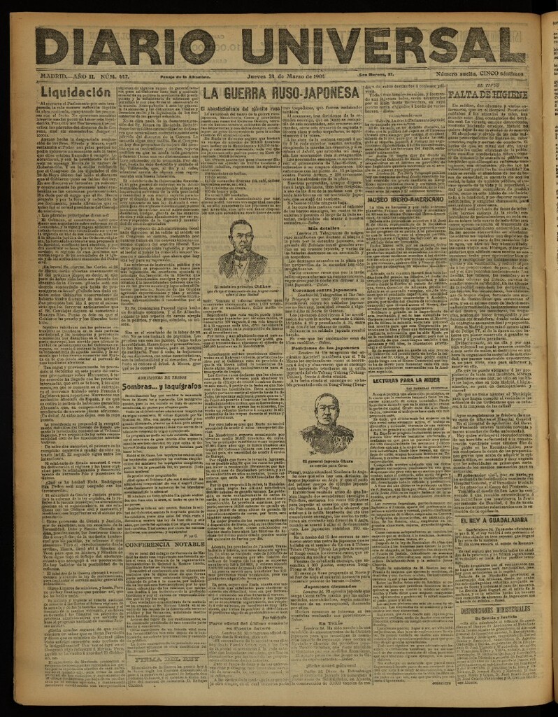 Miniatura de Diario Universal del 24 de marzo de 1904, edición de noche