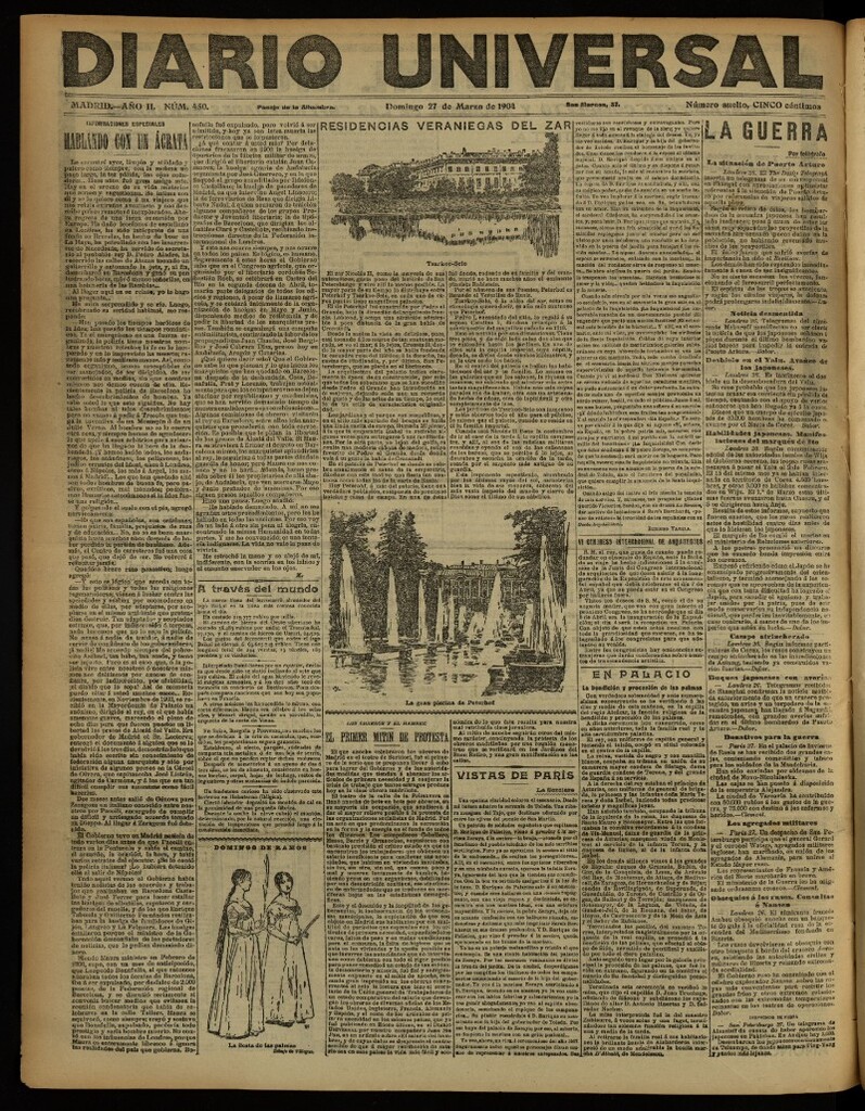 Miniatura de Diario Universal del 27 de marzo de 1904, edición de noche