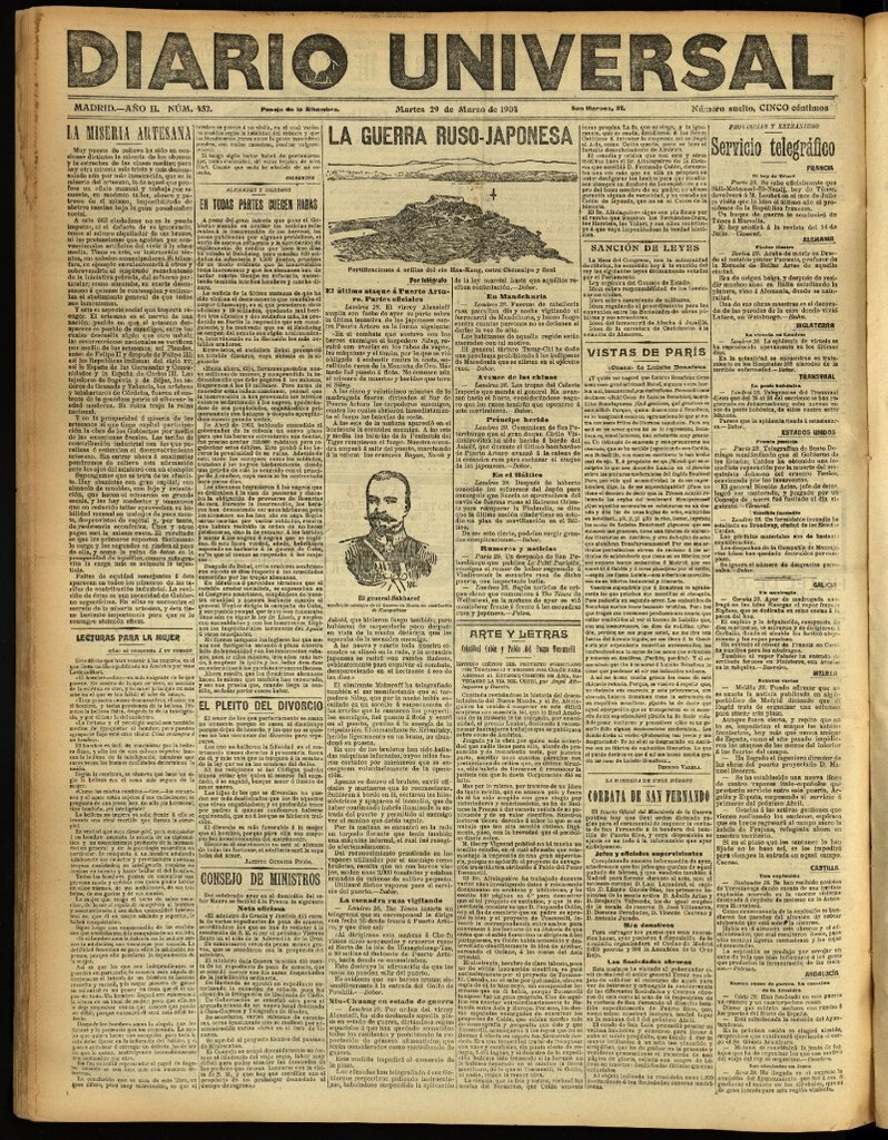 Miniatura de Diario Universal del 29 de marzo de 1904, edición de noche