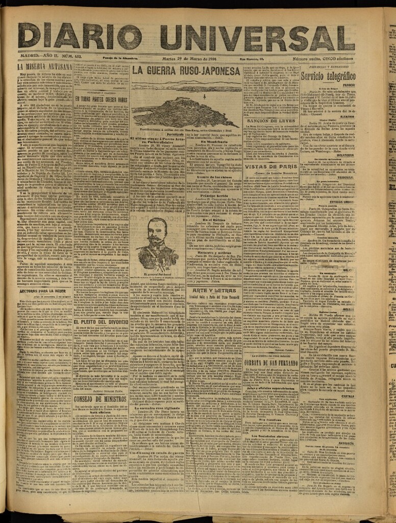 Miniatura de Diario Universal del 29 de marzo de 1904, edición de tarde