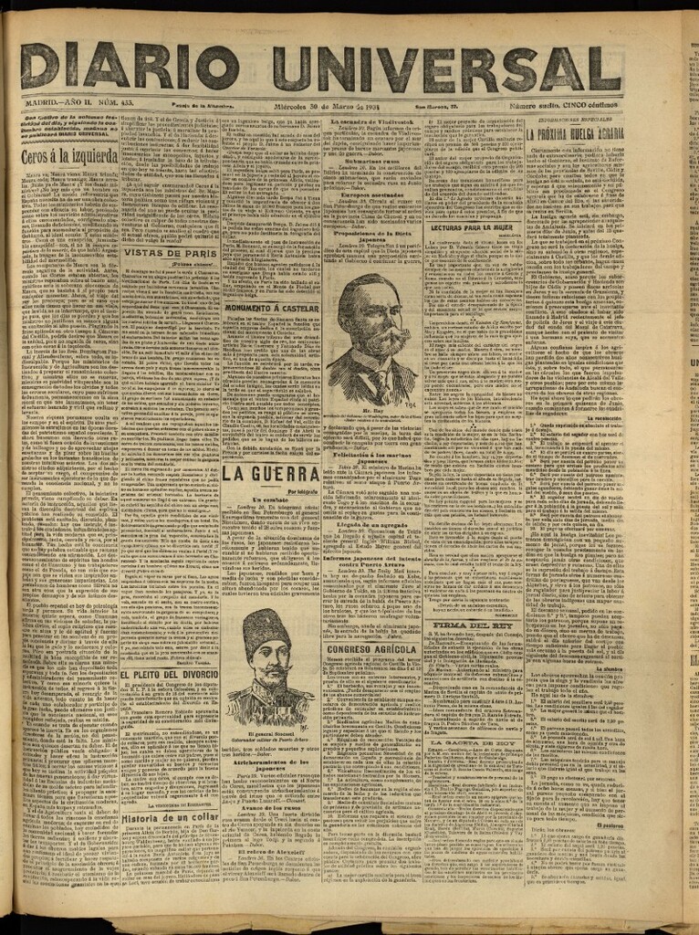 Miniatura de Diario Universal del 30 de marzo de 1904, edición de tarde