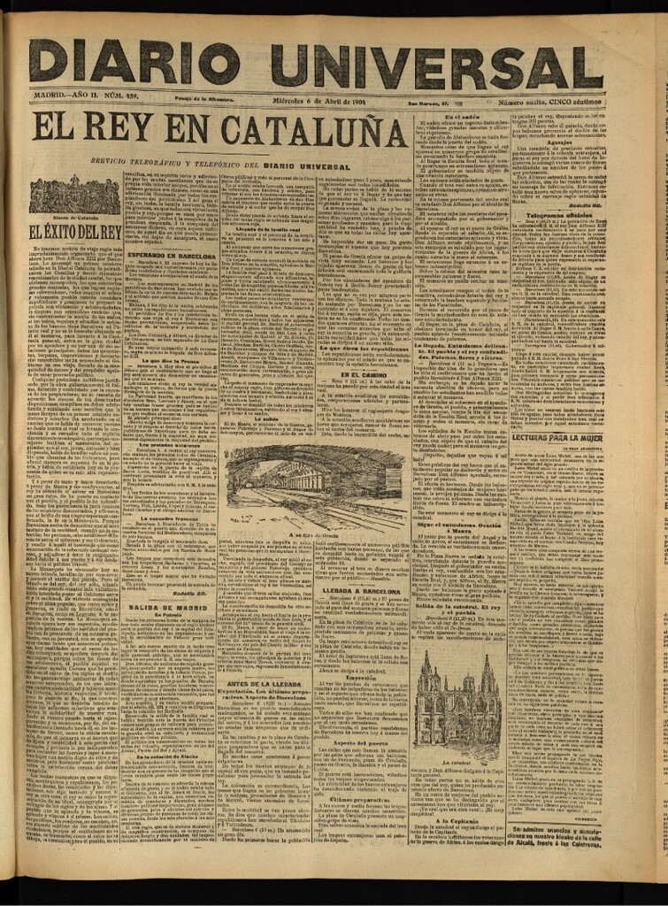 Miniatura de Diario Universal del 6 de abril de 1904, edición de tarde