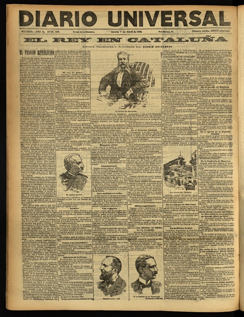 Miniatura de Diario Universal del 7 de abril de 1904, edición de noche