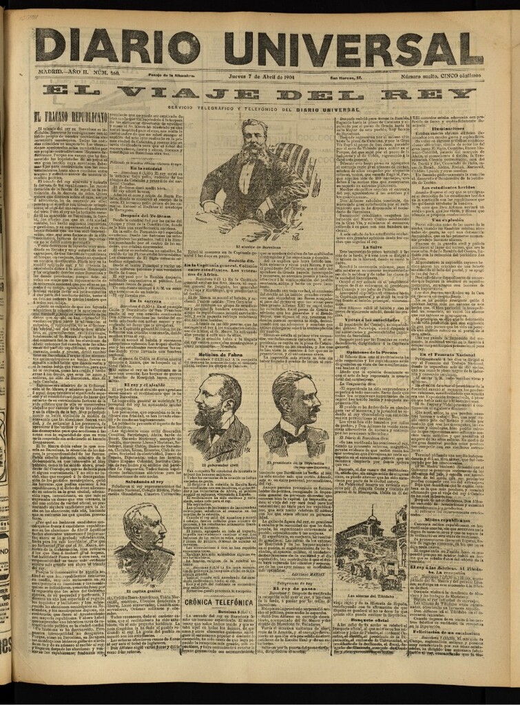 Miniatura de Diario Universal del 7 de abril de 1904, edición de tarde