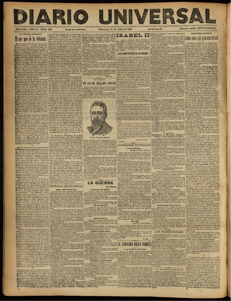 Miniatura de Diario Universal del 13 de abril de 1904, edición de noche