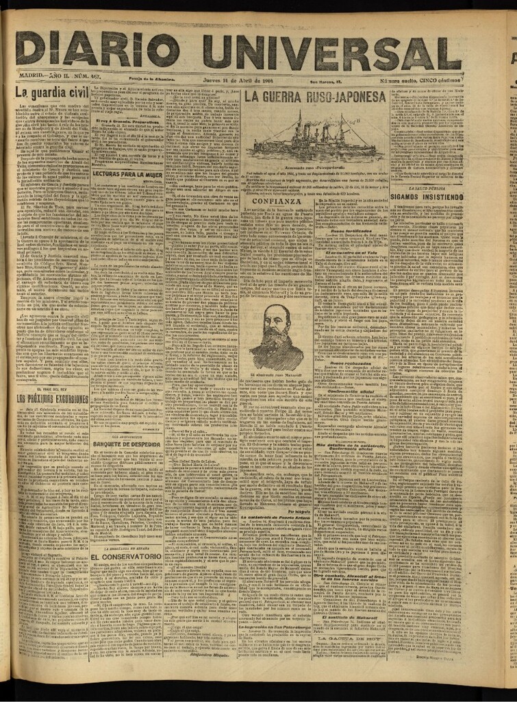Miniatura de Diario Universal del 14 de abril de 1904, edición de tarde