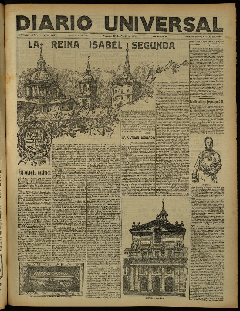 Miniatura de Diario Universal del 15 de abril de 1904, edición de tarde