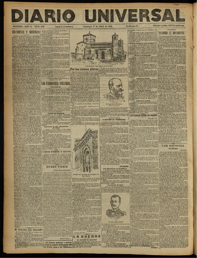 Miniatura de Diario Universal del 17 de abril de 1904, edición de noche