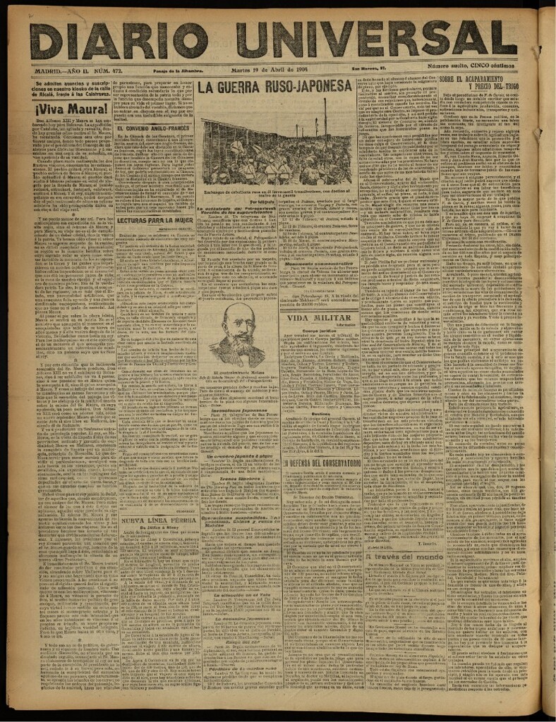 Miniatura de Diario Universal del 19 de abril de 1904, edición de noche