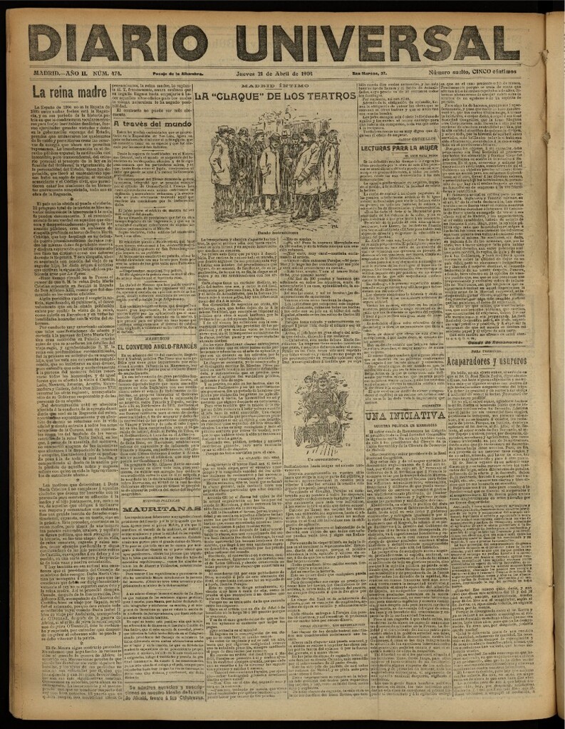 Miniatura de Diario Universal del 21 de abril de 1904, edición de noche