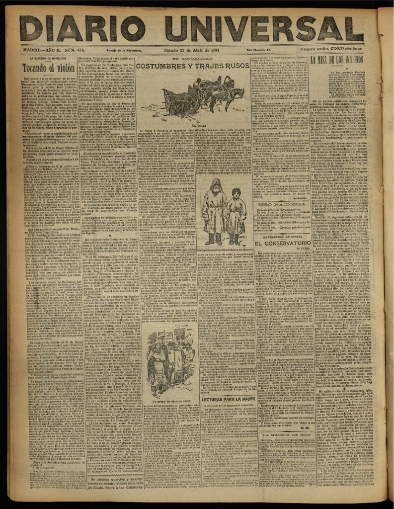 Miniatura de Diario Universal del 23 de abril de 1904, edición de noche