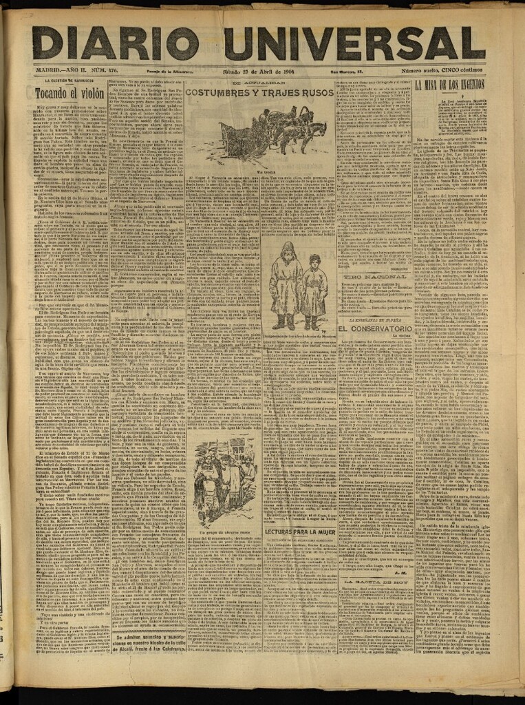 Miniatura de Diario Universal del 23 de abril de 1904, edición de tarde