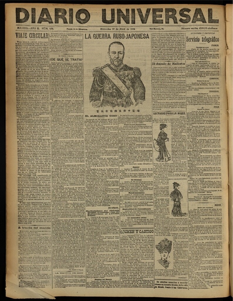 Miniatura de Diario Universal del 27 de abril de 1904, edición de noche