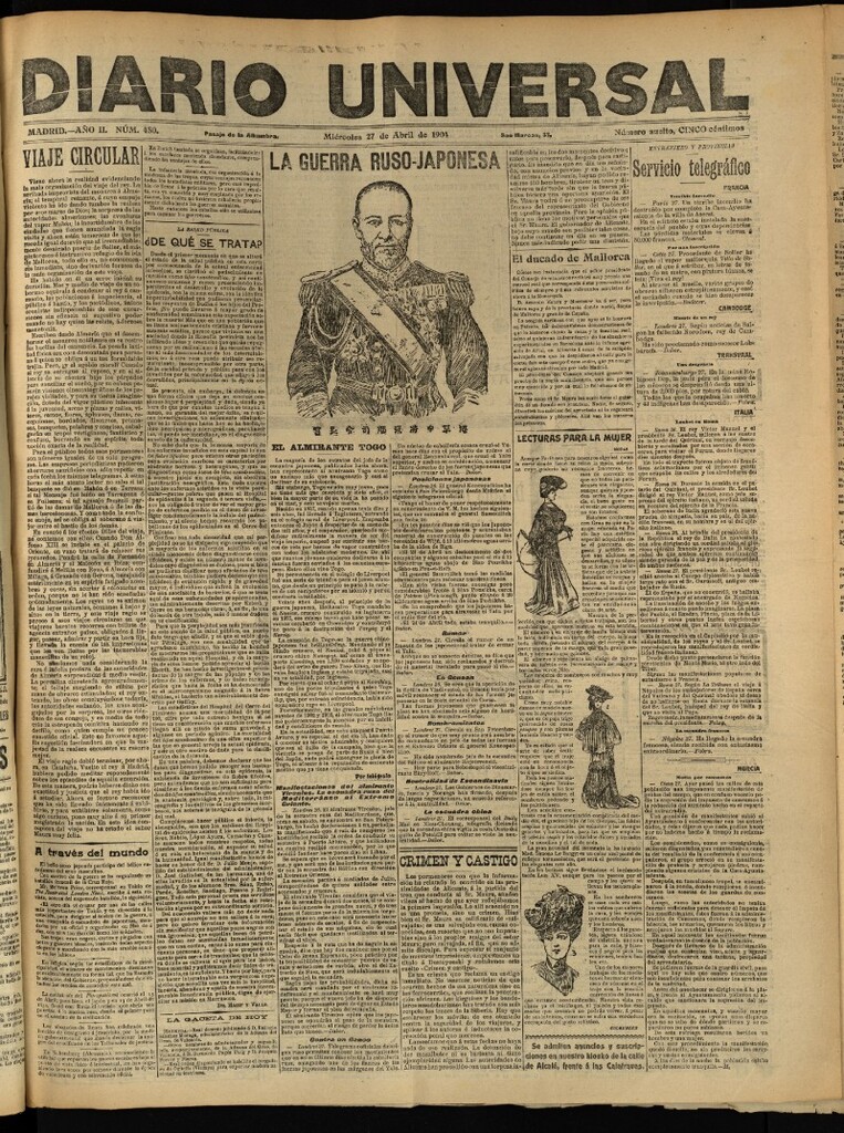 Miniatura de Diario Universal del 27 de abril de 1904, edición de tarde
