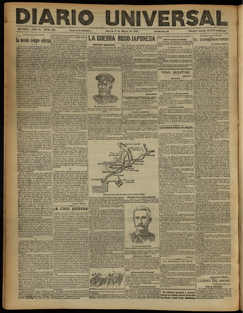 Miniatura de Diario Universal del 5 de mayo de 1904, edición de noche