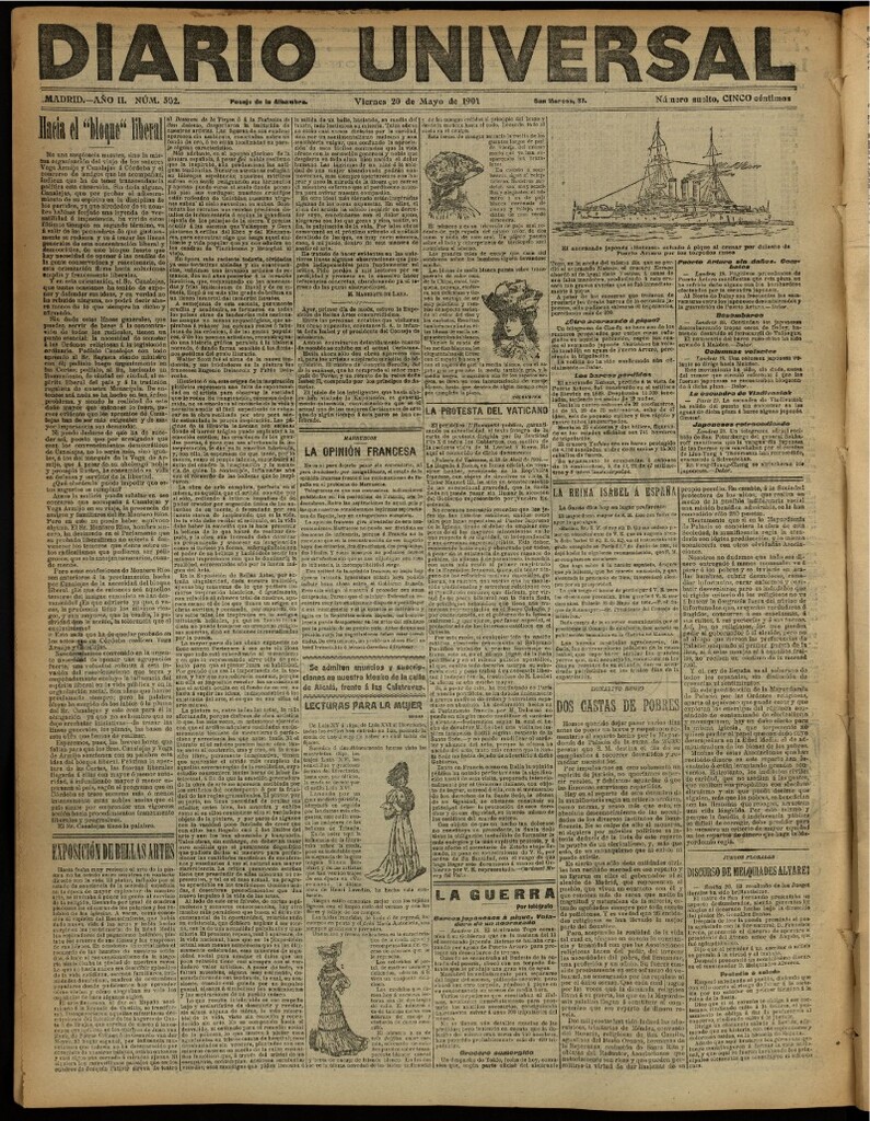 Miniatura de Diario Universal del 20 de mayo de 1904, edición de noche