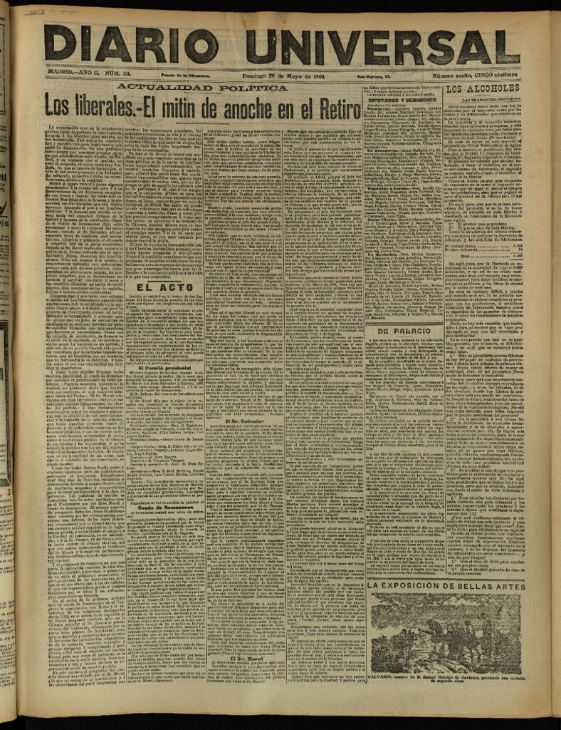 Miniatura de Diario Universal del 29 de mayo de 1904, edición de tarde