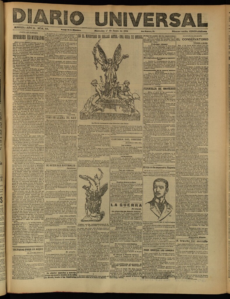 Miniatura de Diario Universal del 1 de junio de 1904, edición de tarde