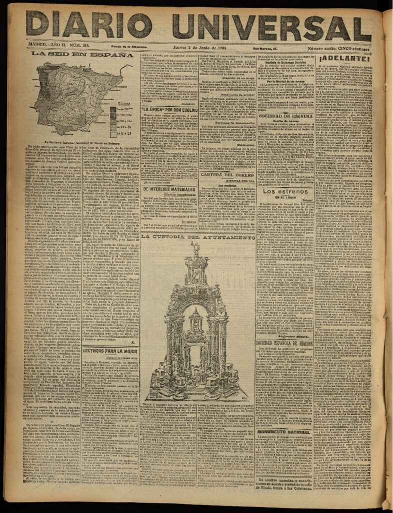 Miniatura de Diario Universal del 2 de junio de 1904, edición de noche