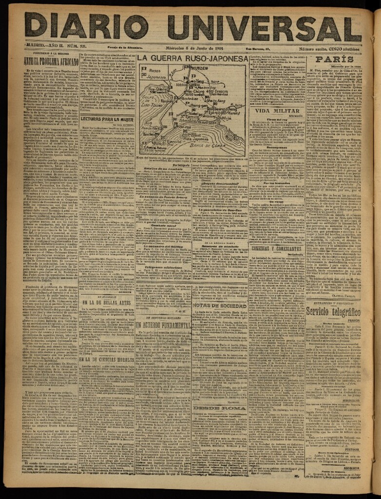 Miniatura de Diario Universal del 8 de junio de 1904, edición de noche