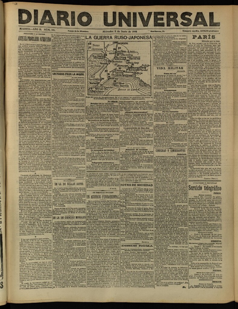 Miniatura de Diario Universal del 8 de junio de 1904, edición de tarde