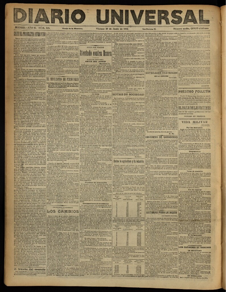 Miniatura de Diario Universal del 10 de junio de 1904, edición de noche
