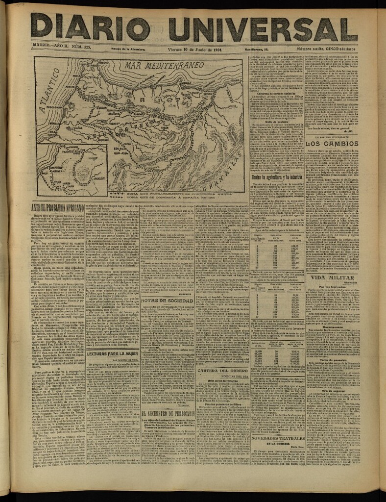 Miniatura de Diario Universal del 10 de junio de 1904, edición de tarde
