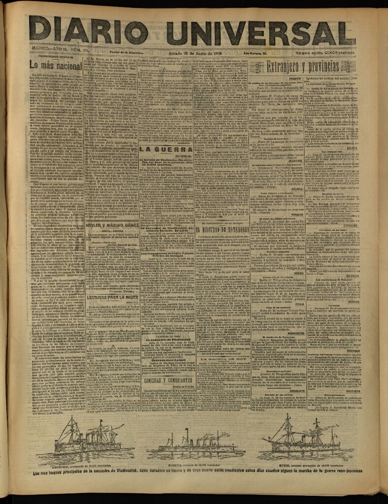 Miniatura de Diario Universal del 18 de junio de 1904, edición de tarde